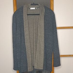Habitat Size L Charcoal Olive Taupe Open Front Soft Cozy Cotton Modal Cardigan